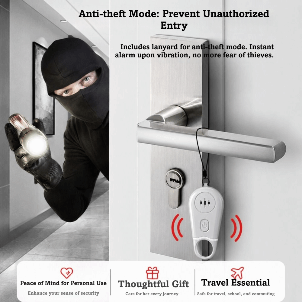 Personal Alarm Keychain - Draagbaar persoonlijk veiligheidsalarm Luide sirene Lichtgewicht
