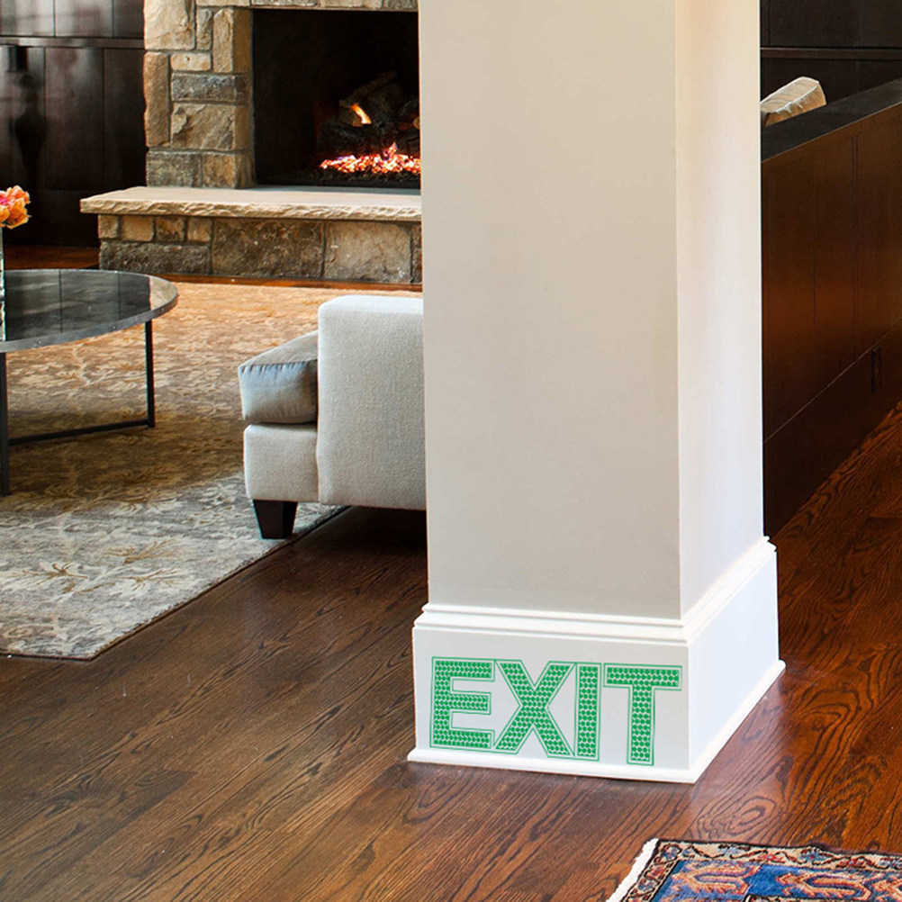 Emergency Exit Sign - Glow-in-the-dark uitgangsmuursticker, lichtgevend veiligheidsbord voor noodgevallen